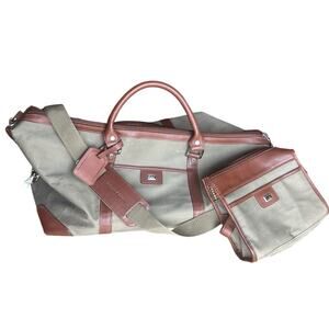 Cutter & Buck Leather And Canvas Duffel Bag Excellent Condition With Travel Bag